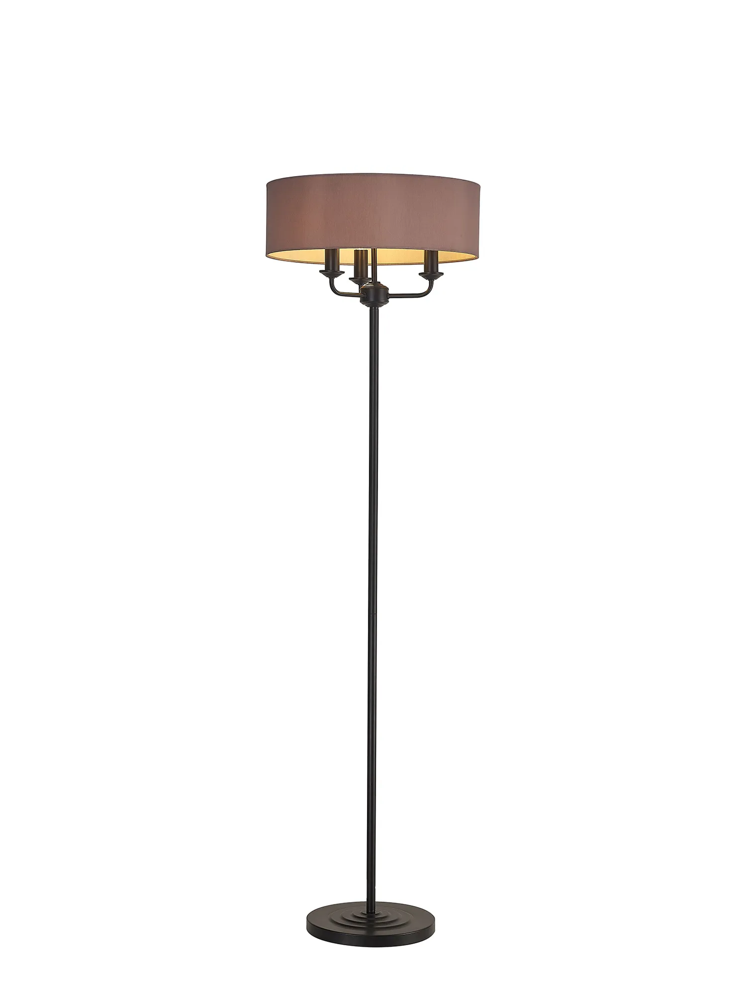 Banyan 45cm 3 Light Floor Lamp Matt Black, Taupe